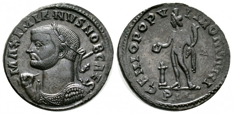Maximianus (286-305), Follis, Lugdunum, 301-3, 8.60g, 28mm. Laureate and cuirass...