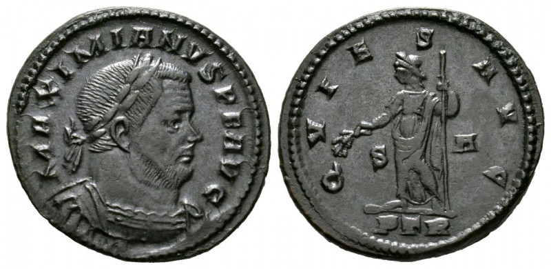 Maximianus (Second reign, 307-308), Follis, Treveri, 6.90g, 27mm. Laureate and c...