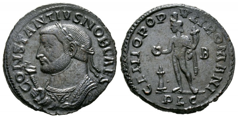 Constantius I (Caesar, 293-305), Follis, Lugdunum, c. 301-3 9.99g, 27mm. Laureat...