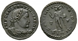 Constantine I (307/310-337), Follis, Londinium, AD 310, 4.48g, 23mm. Laureate and cuirassed bust right / Sol standing left, raising right hand, holdin...