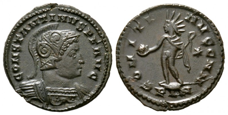 Constantine I (307/310-337), Follis, Londinium, 310-2, 5.00g, 23mm. Helmeted and...