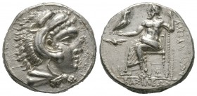 Cyprus , Kings of Macedon, Alexander III ‘the Great’ (336-323 BC), Tetradrachm, Soloi, c. 325-323 BC, 16.97g, 27mm. Head of Herakles left, wearing lio...
