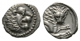 Cyprus, Amathos, Rhoikos (c. 350 BC), Obol, 0.47g, 9mm. Lion’s head right / Forepart of lion right, head facing. SNG Cop. 4. About Extremely Fine and ...