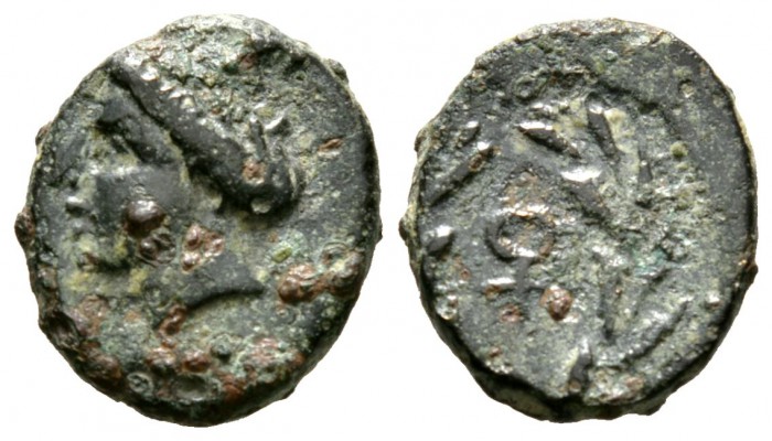 Cyprus, Marion, c. 4th century BC, Æ, 2.67g, 14mm. Head of Aphrodite left / Ankh...