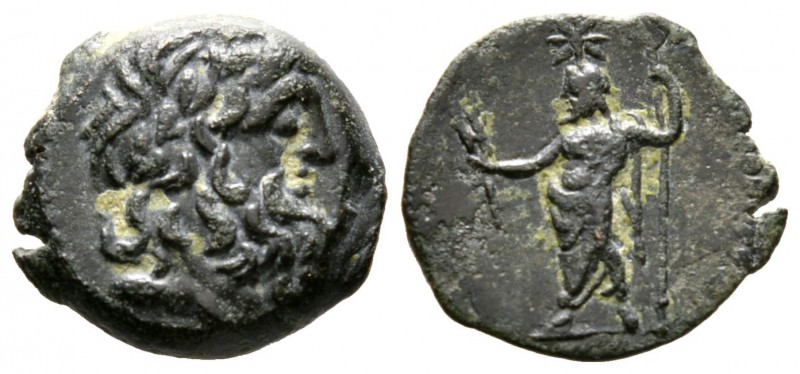Cyprus, Paphos, Roman Rule, mid 1st century BC, Æ, 3.25g, 15mm. Diademed head of...