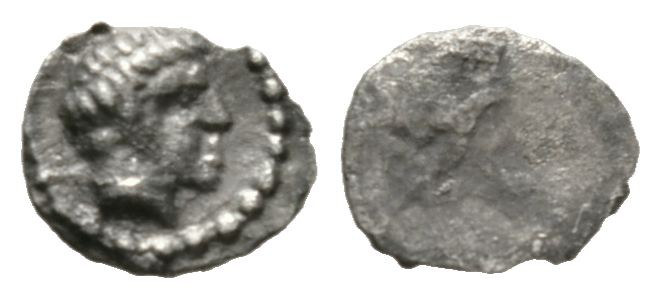 Cyprus, Salamis, Evagoras I (c. 411-374/3 BC), 1/24 Stater, 0.13g, 6mm. Bare hea...