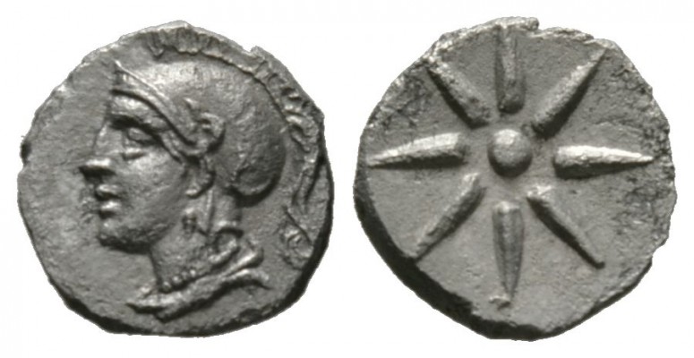 Cyprus, Salamis, Evagoras II (361-351 BC), Obol, 0.50g, 8mm. Head of Athena left...