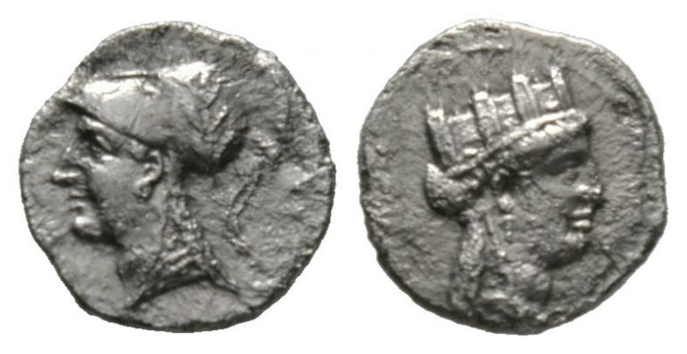 Cyprus, Salamis, Evagoras II (361-351 BC), Obol, 0.48g, 9mm. Head of Aphrodite w...