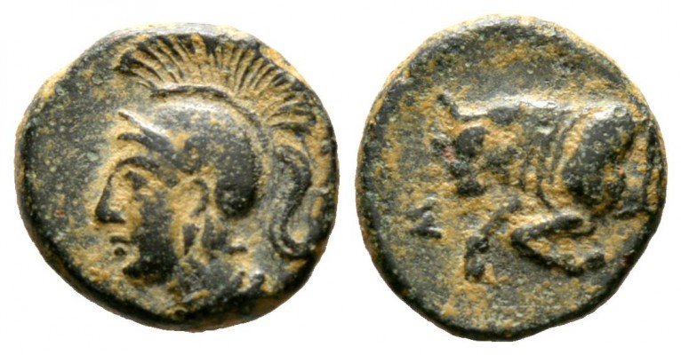Cyprus, Salamis, Evagoras II (361-351 BC), Æ, 2.10g, 12mm. Head of Athena left w...