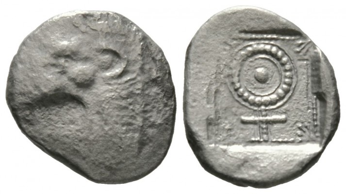 Cyprus, Marium, Uncertain king, c. 480 BC, Tetrobol, 2.74g, 15mm. Head of roarin...