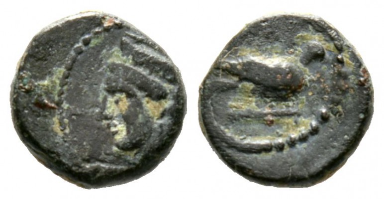 Cyprus, Uncertain, c. 4th century BC, Æ, 1.03g, 8mm. Head of Aphrodite(?) left, ...