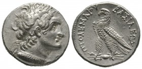 Ptolemaic Kings of Egypt, temp. Ptolemy V-VI (205-145 BC), Tetradrachm, Alexandreia, 13.78g, 27mm. Diademed head of Ptolemy I right, wearing aegis aro...