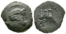 Ptolemaic Kings of Egypt, time of Ptolemy VIII-X (145-88 BC), Obol, Uncertain mint on Cyprus, 5.85g, 24mm. Head of Zeus-Ammon right / Two eagles stand...