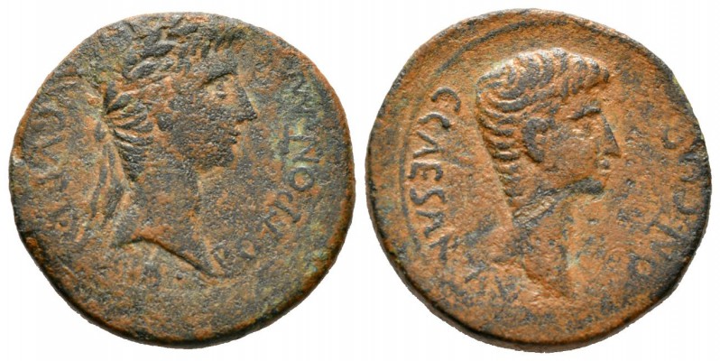 Augustus with Caius Caesar (27 BC-AD 14), Cyprus, Paphos, As, AD 1. Laureate hea...