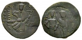 Isaac Comnenus (Usurper in Cyprus, 1185-1191), Tetarteron, secondary mint on Cyprus, 1187-1191(?), 3.45g, 21mm. Christ Emmanuel seated facing on thron...