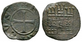 Crusaders, Lusignan Kingdom of Cyprus, Henry I (1218-1253), Denier, 1.60g, 19mm. Cross pattée / Fort/Triple-towered castle façade; R Є X inscribed on ...