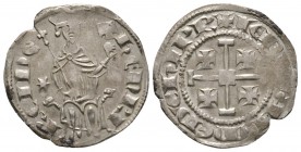 Cyprus, Crusaders, Lusignan Kingdom of Cyprus. Henry II (1285-1324), Gros, Nicosia, 4.62g, 27mm. Henry seated facing on throne decorated with lions, h...