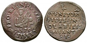Cyprus, Venetian Rule, 1489-1571, Bezant 1570, Famagusta, 6.33g, 27mm. Lion of St. Mark left / VEN[ETORV/ FIDES INVI/ OLA BILIS/ BISANTE/ I. Paolucci ...