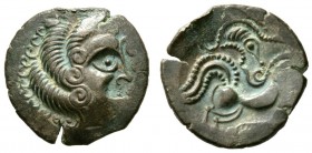 Northwest Gaul, Armoricans, c. 100-50 BC, BI Stater, 6.22g, 22mm. Head right / Chariot right; boar below. De la Tour 6598; SCBC 15. Good Very fine.