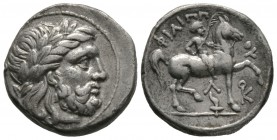 Kings of Macedon, Philip II (359-336 BC), Tetradrachm, Amphipolis, c. 315-294 BC, 14.22g, 25mm. Laureate head of Zeus right / Youth on horseback right...