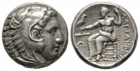 Kings of Macedon, Alexander III ‘the Great’ (336-323 BC), Tetradrachm, Amphipolis, c. 332-326 BC, 17.10g, 23mm. Head of Herakles right, wearing lion s...