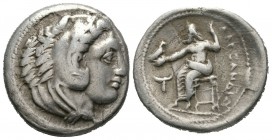Kings of Macedon, Alexander III ‘the Great’ (336-323 BC), Tetradrachm, Amphipolis, c. 325-323/2 BC, 16.55g, 28mm. Head of Herakles right, wearing lion...