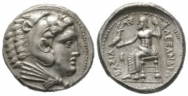 Kings of Macedon, Philip III Arrhidaios (323-317 BC), Tetradrachm, in the name of and types of Alexander III, Amphipolis, c. 322-320 BC, 16.84g, 26mm....