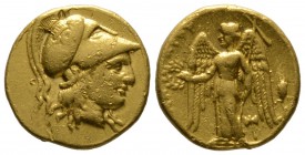 Kings of Macedon, Philip III Arrhidaios (323-317 BC), Stater, in the name and types of Alexander III, Miletos, c. 323-319 BC, 8.51g, 17mm. Helmeted he...