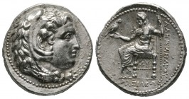 Kings of Macedon, Philip III Arrhidaios (323-317 BC), Tetradrachm, in the name of and types of Alexander III, Babylon, c. 323-318/7 BC, 17.12g, 27mm. ...