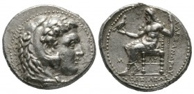 Kings of Macedon, Philip III Arrhidaios (323-317 BC), Tetradrachm, in the name of and types of Alexander III, Babylon, c. 323-318/7 BC, 17.13g, 28mm. ...