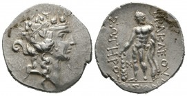 Islands of Thrace, Thasos, c. 150-140 BC, Tetradrachm, 16.72g, 31mm. Wreathed head of young Dionysos right / Herakles standing facing, head left, hold...