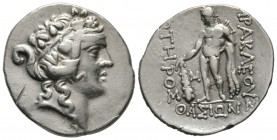 Islands of Thrace, Thasos, c. 90-75 BC, Tetradrachm, 16.82g, 33mm. Wreathed head of young Dionysos right / Herakles standing facing, head left, holdin...