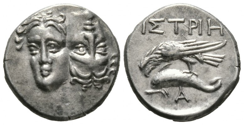 Moesia, Istros, c. 256/5-240 BC, Drachm, 5.70g, 18mm. Facing male heads, the rig...