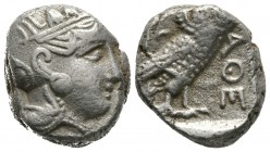 Attica, Athens, c. 353-294 BC, Tetradrachm, 16.07g, 21mm. Helmeted head of Athena right, with profile eye / Owl standing right, head facing; olive spr...