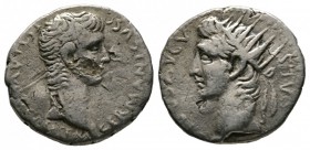 Germanicus with Divus Augustus (c. AD 33/34), Cappadocia, Caesarea-Eusebia, Drachm, 3.28g, 16mm. Bare head of Germanicus right / Radiate head of Augus...
