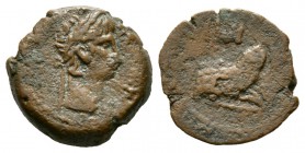 Claudius (41-54), Egypt, Alexandria, Dichalkon, year 11 (50/1), 2.09g, 14mm. Laureate head right / Frog seated right on ground line. RPC I 5179; Köln ...