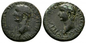 Britannicus with Nero as Caesar (41-55), Paphlagonia, Sinope, Æ, year 100 (AD 54/5), 6.31g, 22mm. Laureate head of Britannicus left / Laureate head of...