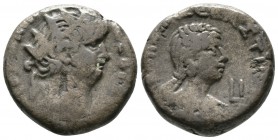 Nero with Poppaea (54-68), Egypt, Alexandria, Tetradrachm, dated RY 10 (63/4), 13.48g. Radiate head of Nero right / Draped bust of Poppaea Sabina righ...