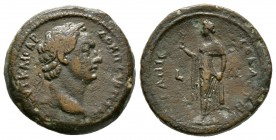 Domitian (81-96), Egypt, Alexandria, Diobol, regnal year 11? (AD 91/2), 9.13g, 23mm. Laureate head r. R/ Elpis standing l., holding flower. RPC II 262...