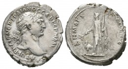 Trajan (98-117), Arabia, Bostra, Tridrachm, AD 111, 10.81g, 26mm. Laureate head right / Arabia standing left, holding branch and bundle of cinnamon st...