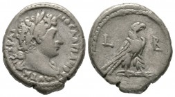 Hadrian (117-138), Egypt, Alexandria, Tetradrachm, year 2 (117/8), 13.55g, 26mm. Laureate head right, drapery on left shoulder / Eagle standing right....