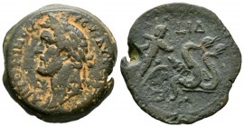 Antoninus Pius (138-161), Egypt, Alexandria, Drachm, year 14 (150/1), 24.52g, 33mm. Laureate head left / Triptolemos driving biga of serpents right. K...
