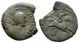 Faustina Junior (Augusta, 147-175), Egypt, Alexandria, Diobol, year 4 of Marcus Aurelius (163/4), 7.88g, 24mm. Draped bust right / Agathodaemon serpen...
