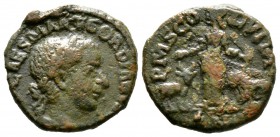 Gordian III (238-244), Moesia Superior, Viminacium, Æ, year 1 (238/9), 4.49g, 19mm. Laureate, draped and cuirassed bust right / Moesia standing facing...