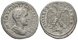 Gordian III (238-244), Seleucis and Pieria, Antioch, Tetradrachm, 241-4, 10.55g, 27mm. Laureate, draped and cuirassed bust right / Eagle standing faci...