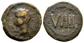 Augustus (27 BC-AD 14), time of Tiberius, c. AD 22-37, Æ Tessera, 3.13g, 19mm. Radiate head of Augustus left / VIIII within within beaded border; all ...