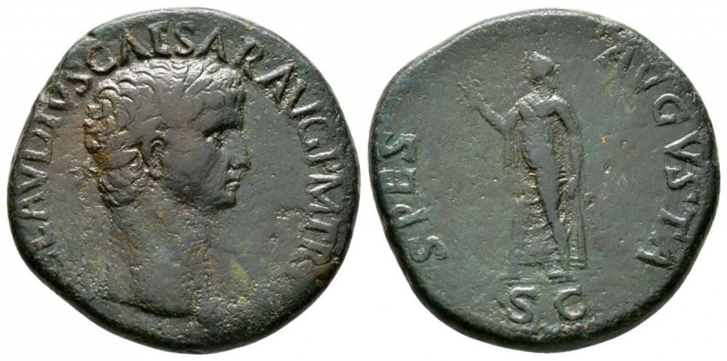 Claudius (41-54), Sestertius, Rome, 41-2, 22.76g, 34mm. Laureate head right / Sp...