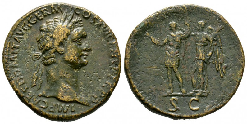Domitian (81-96), Sestertius, Rome, 92-4, 25.57g, 32mm. Laureate head right / Do...