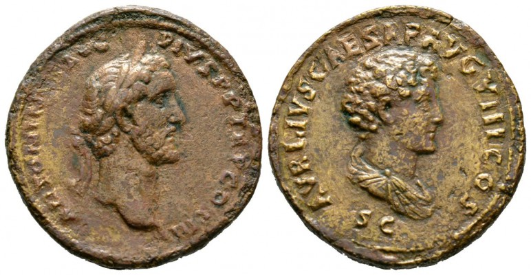 Antoninus Pius and Marcus Aurelius as Caesar (138-161), Sestertius, Rome, 140-4,...