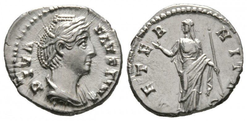 Diva Faustina Senior (died 140/1), Denarius, Rome, c. 146-161, 3.24g, 16mm. Drap...